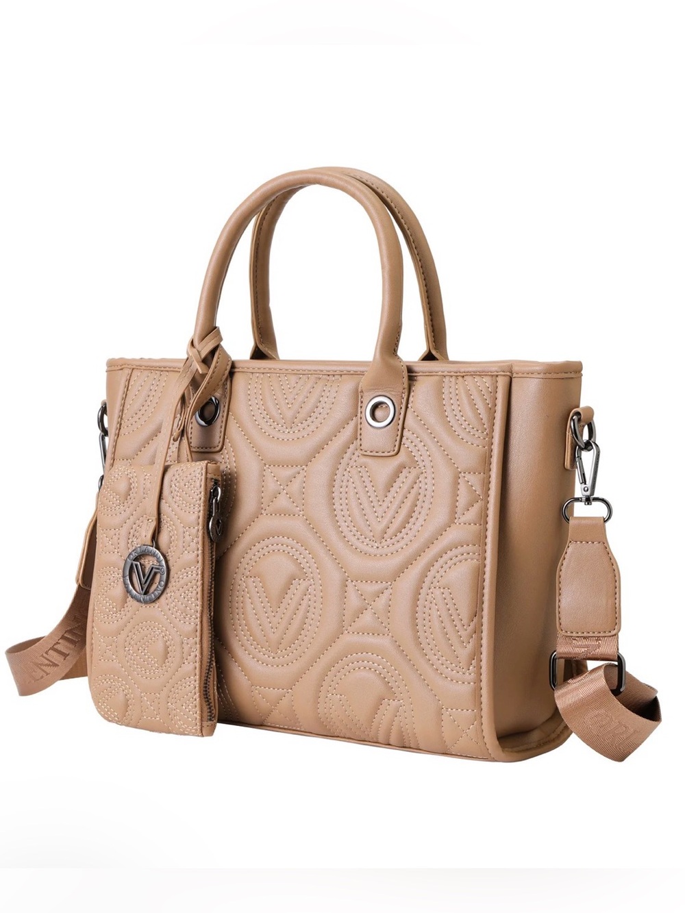 Valentino Orlandi Kayla Tote Bag in Tan with Gunmetal Hardware NWT - Picture 4 of 4